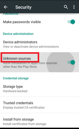 Enable Unknown Sources